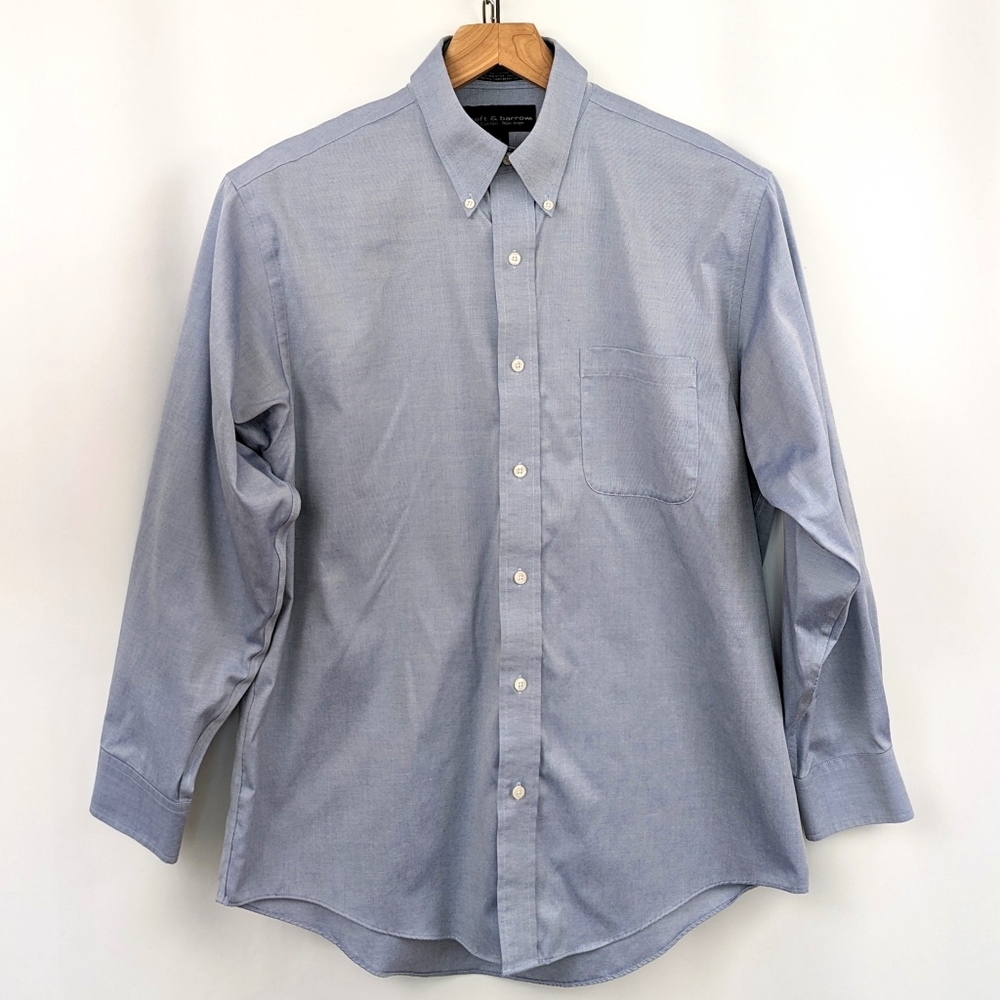 Croft & Barrow Dress Shirt No Iron All Cotton Pinpoint Blue 32/33 Neck 16